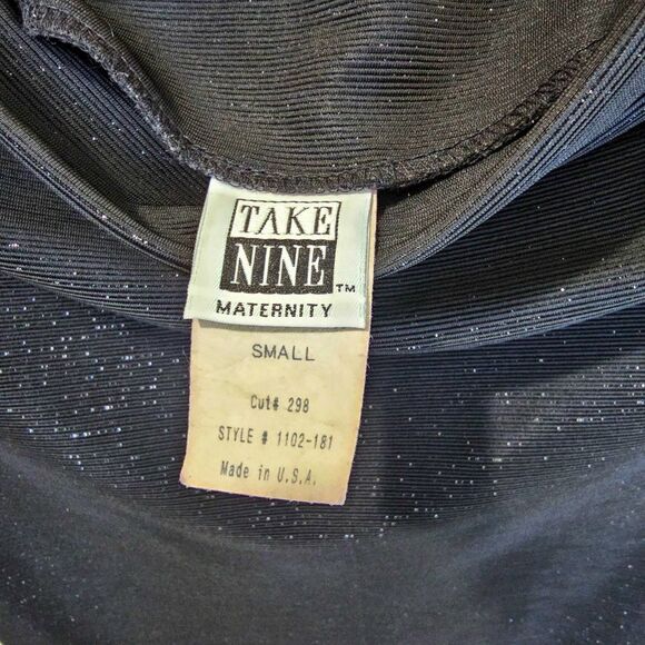 Vintage Take Nine Maternity Black and Metallic Dress Size Small - Picture 5 of 5